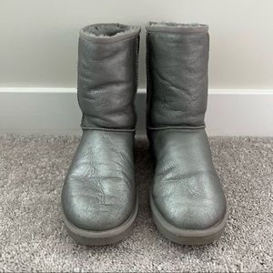 Silver Metallic Classic Short Ugg Boots